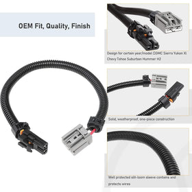 MECMO harness laid by ruler showing 14-inch length for correct fitment benefit
