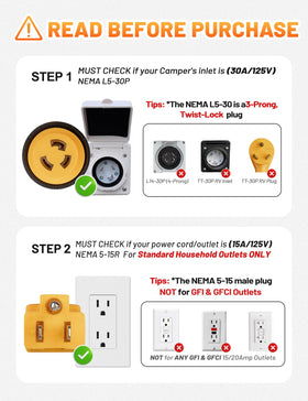 MECMO lifestyle driveway setup with camper showing convenient temporary power benefit