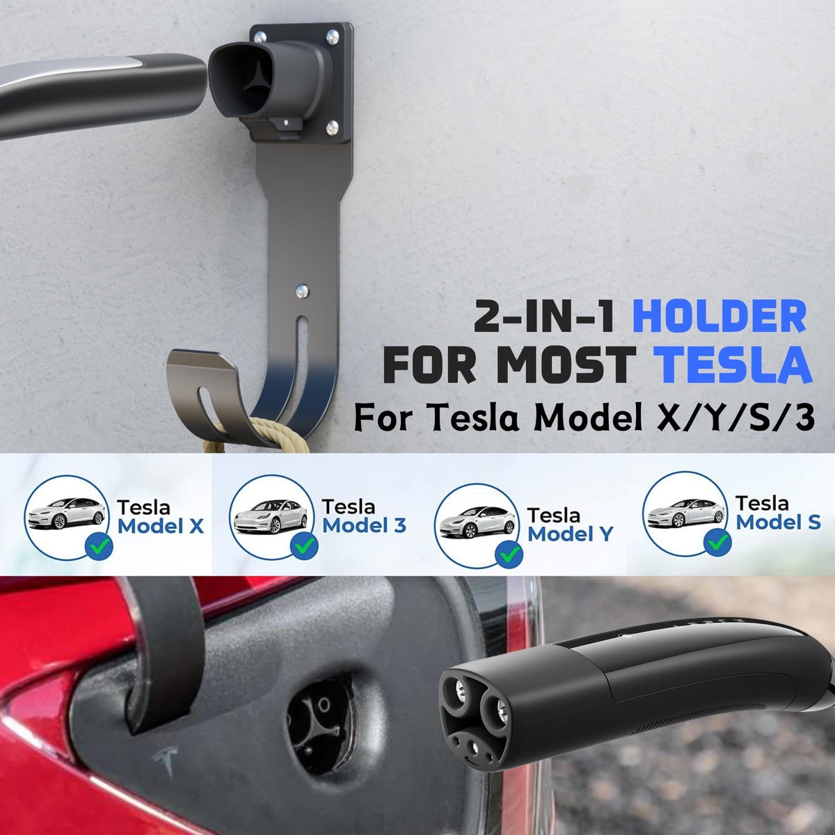 MECMO closeup of locking cradle highlighting secure NACS plug protection