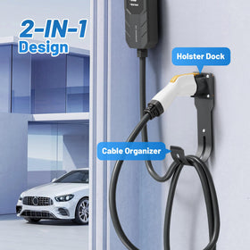 MECMO mounted in garage illustrating tidy charging area and easy access