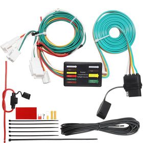 MECMO 4-pin harness front view showing plug and wiring, clear fit for RAV4