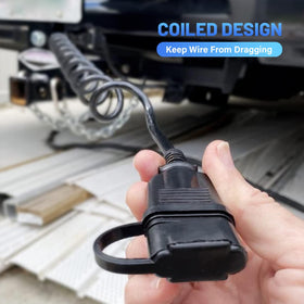 MECMO coiled cable stored under seat showing compact tidy storage