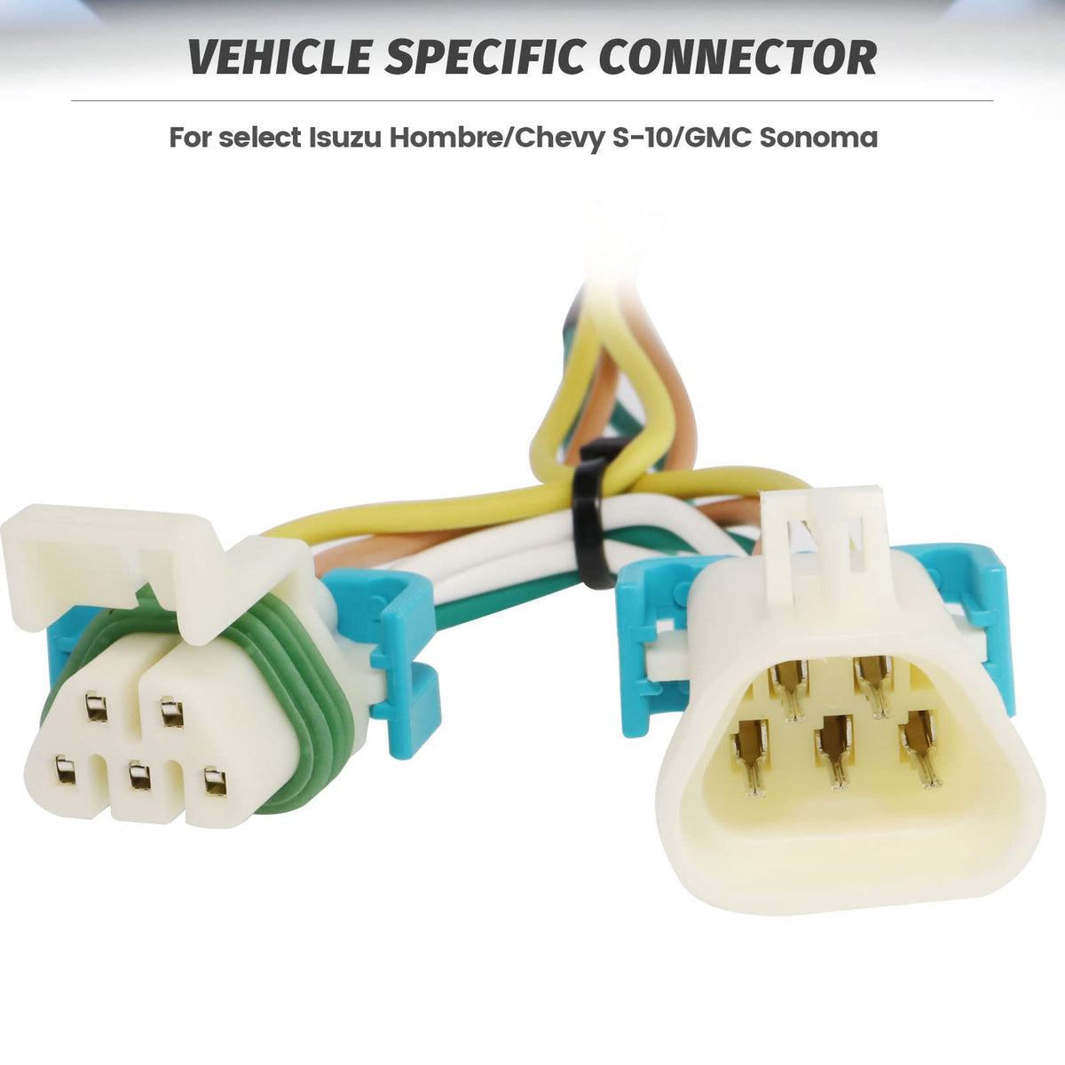 MECMO vehicle-side plug installed behind bumper demonstrating easy hookup