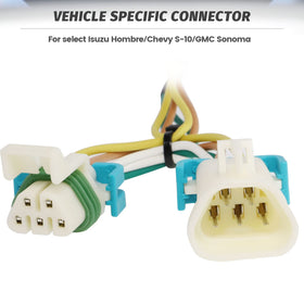 MECMO vehicle-side plug installed behind bumper demonstrating easy hookup