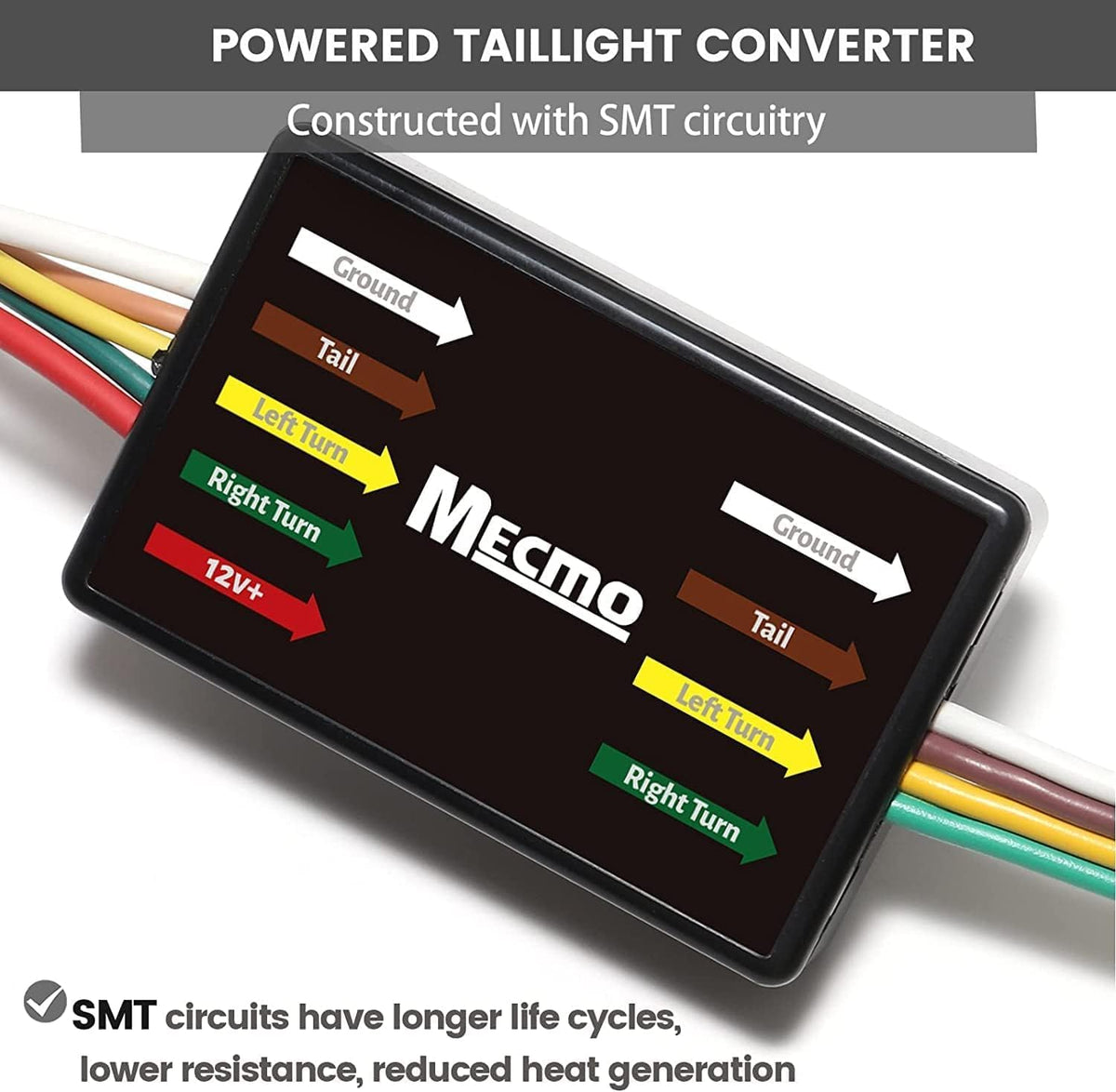 MECMO wire gauge label showing 16-18AWG copper conductors for consistent conductivity