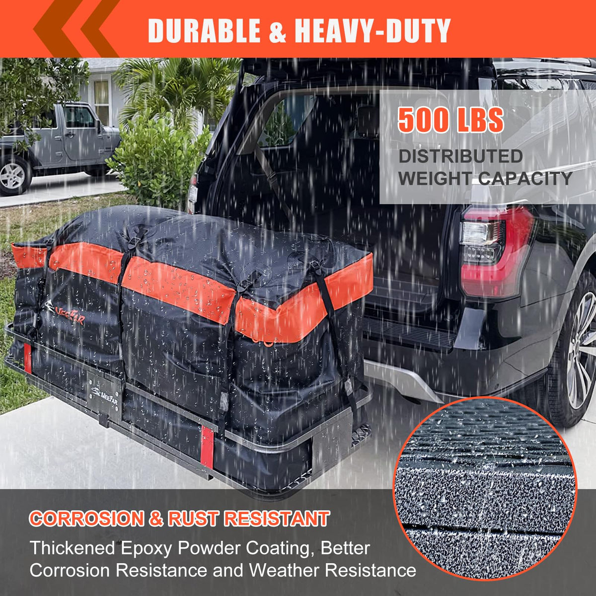 MeeFar accessories laid out including net, straps, stabilizer for secure loads
