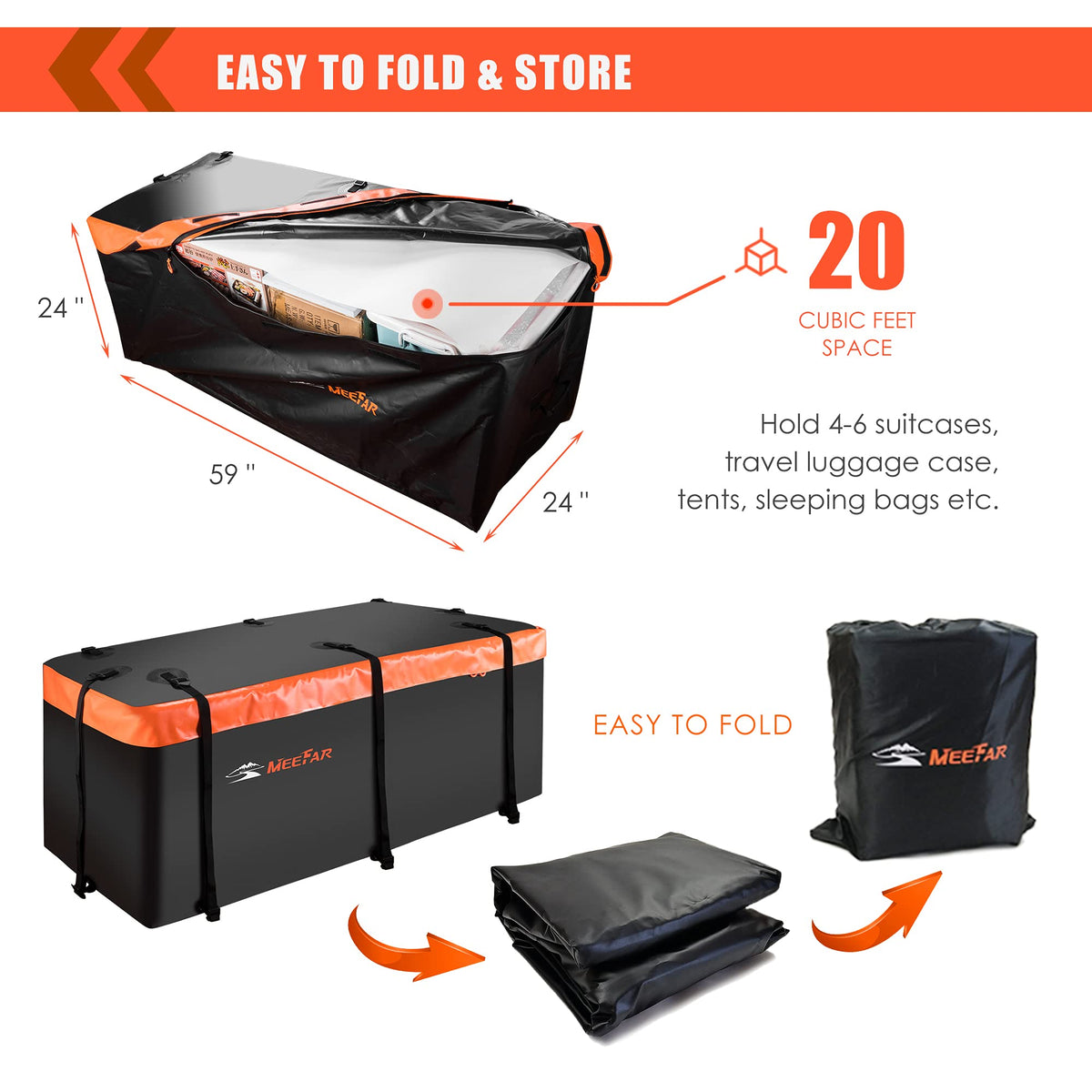 MeeFar folded compact storage illustrating space-saving portability