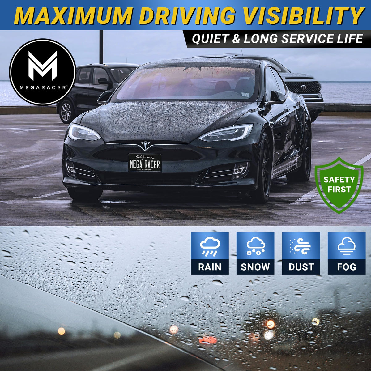 Mega Racer matte carbon-fiber design highlighting sporty aesthetic upgrade