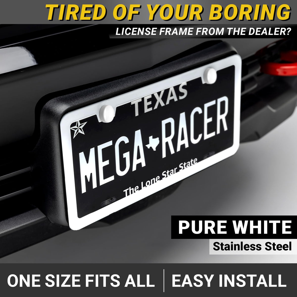 Mega Racer close-up of white finish highlighting durable powder-coating