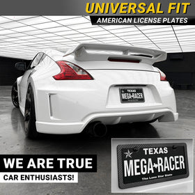 Mega Racer frame installed on car front demonstrating clean fit and visibility