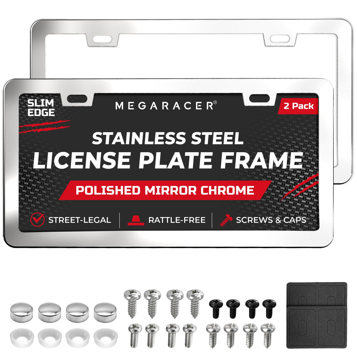 Mega Racer front packaging showing two chrome frames and clean styling