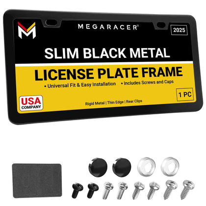 Mega Racer front view of matte black frame showing slim profile and clean look