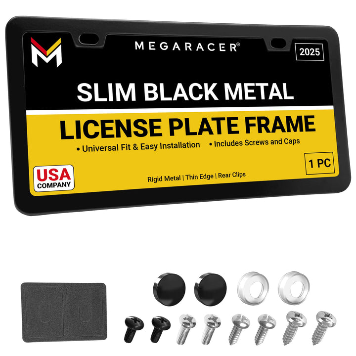 Mega Racer front view of matte black frame showing slim profile and clean look