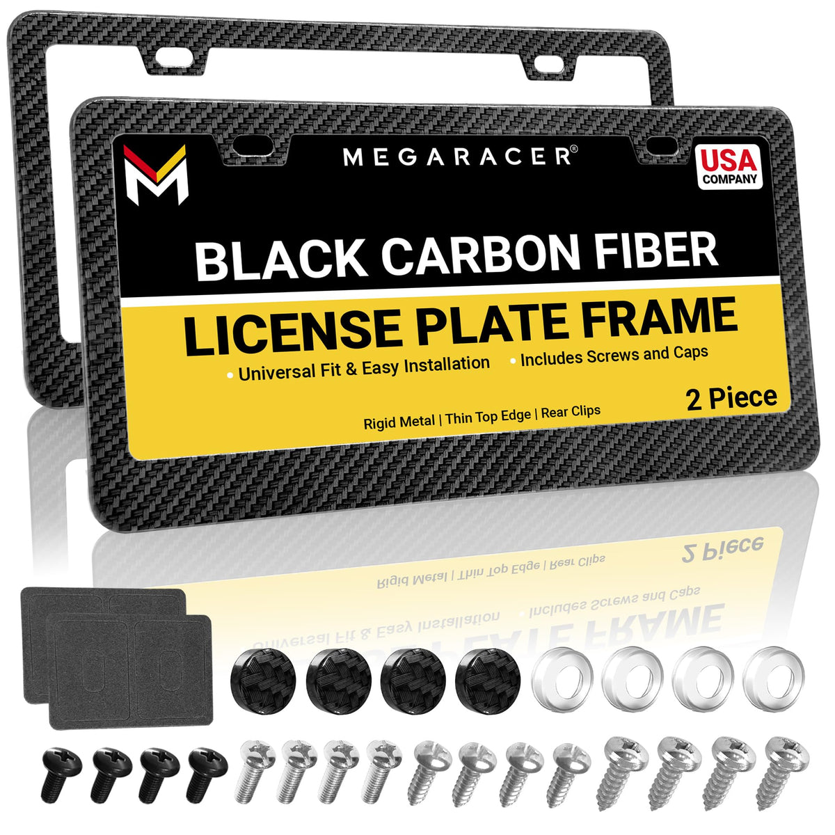Mega Racer front view frame showing slim carbon-fiber look and fit