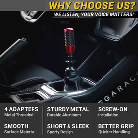 Mega Racer installed on a car shifter demonstrating quick upgrade and driving comfort