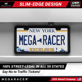 Mega Racer mounted on vehicle rear protecting bumper paint and remaining flush