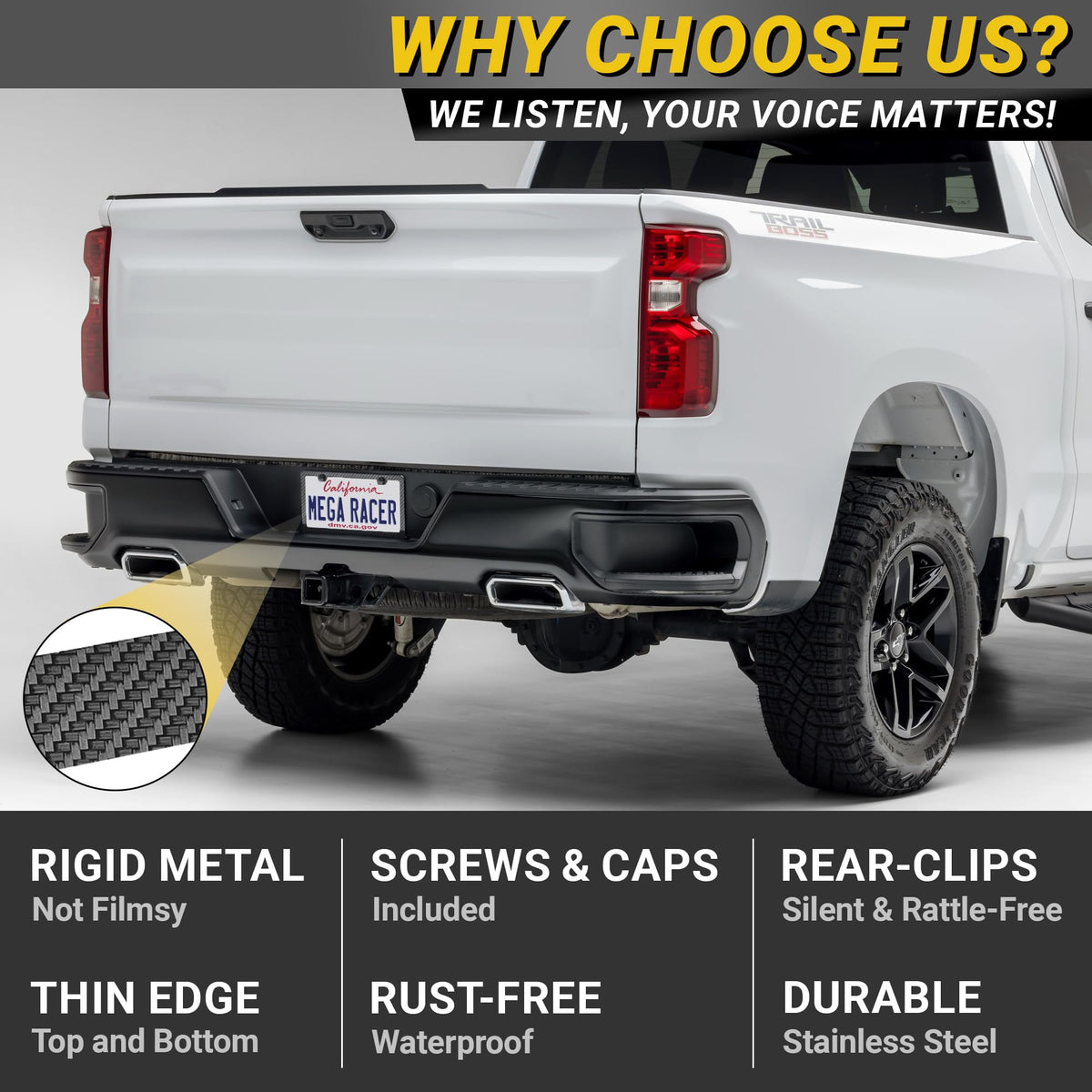 Mega Racer installed on sedan front bumper showing sleek, street-legal look