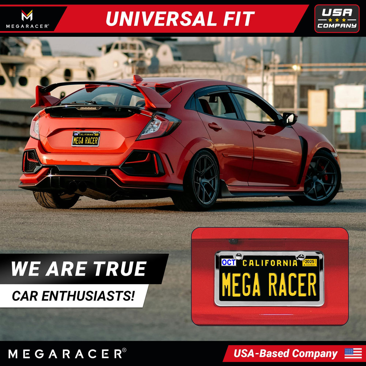 Mega Racer installed on sedan front showing sleek finished look