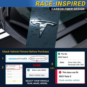 Mega Racer blades installed on a Tesla Model Y showcasing sleek appearance