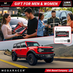 Mega Racer scale with ruler demonstrating precise 12.3 by 6.4 dimensions