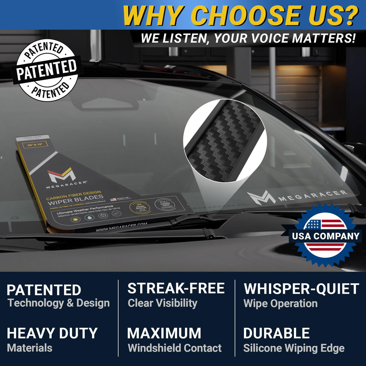 Mega Racer low-profile matte-black side profile delivering a sportier OEM appearance
