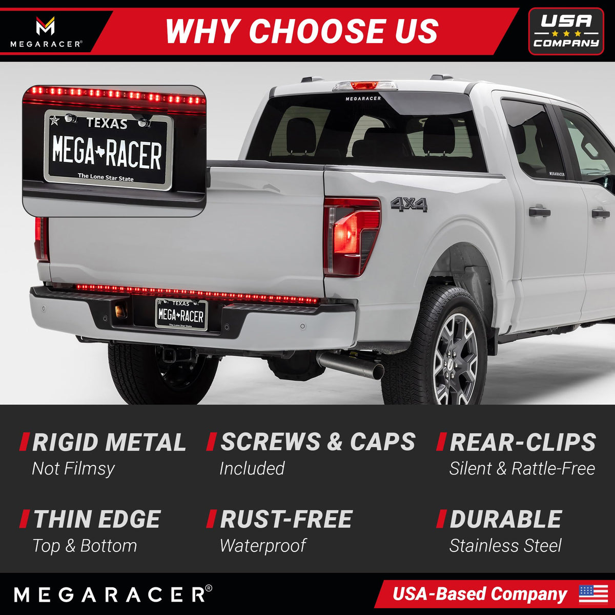 Mega Racer side profile showing thin stainless-steel frame strength