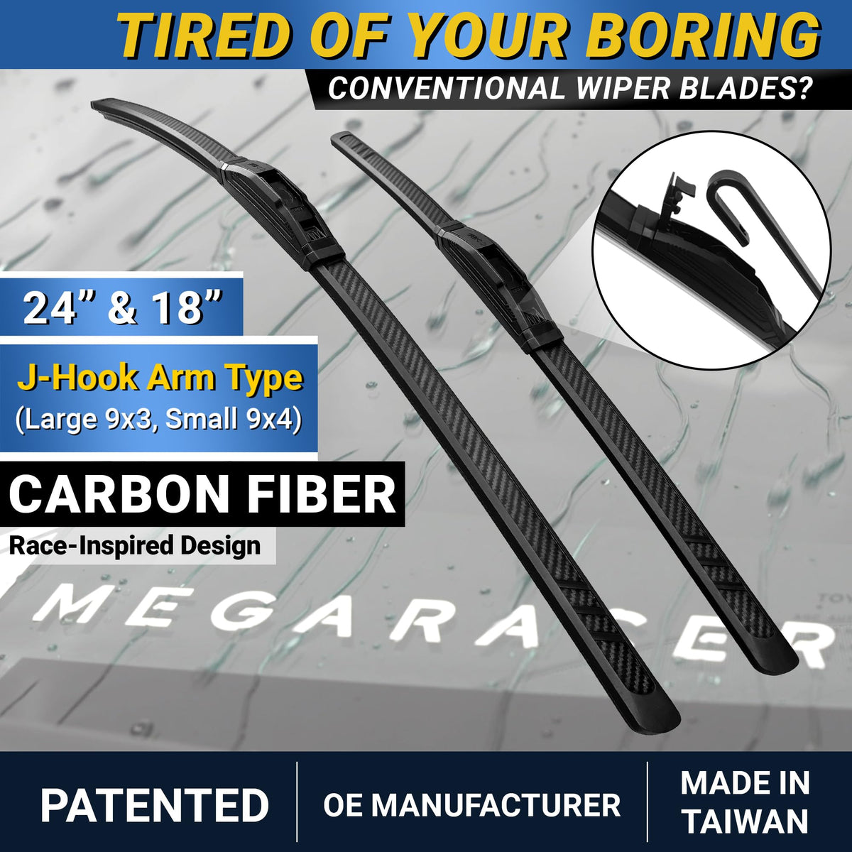 Mega Racer silicone wiping edge close-up showing smooth bead formation and quieter wipe