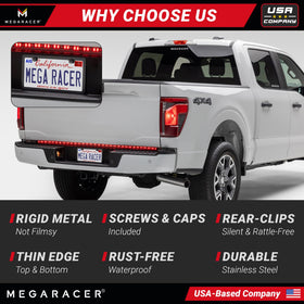 Mega Racer next to standard plate showing exact fit and correct sizing