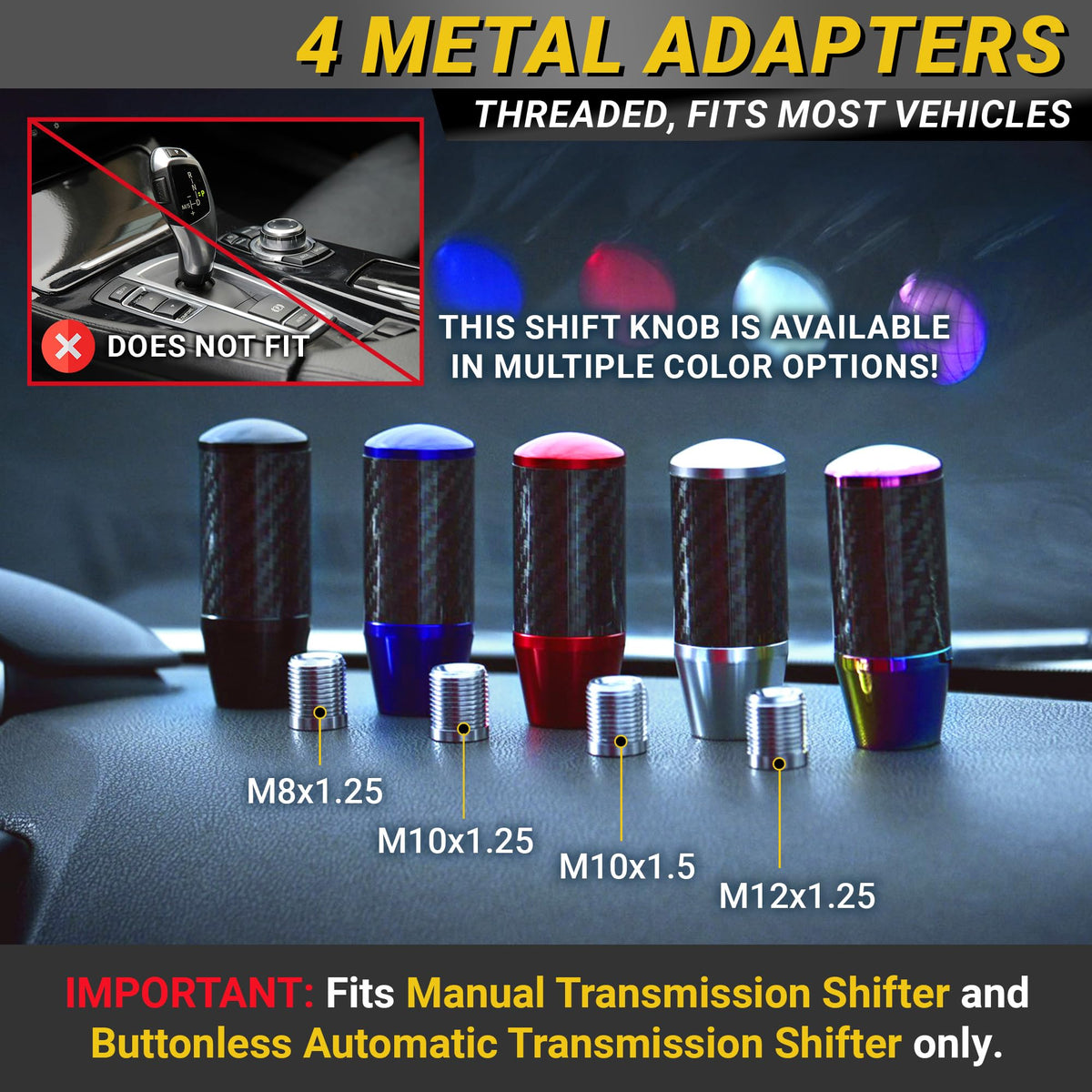 Mega Racer set of four metal threaded adapters for secure, crack-resistant fitment