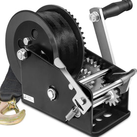 Megaflint front packaging of winch showing model and main specs for confident purchase