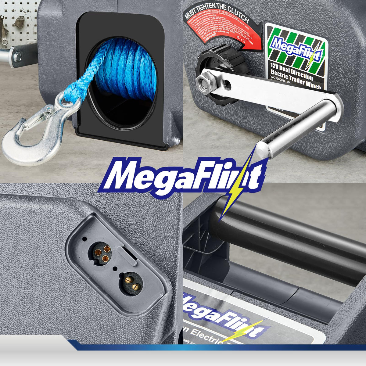 Megaflint winch on trailer during boat launch illustrating smooth retrieval