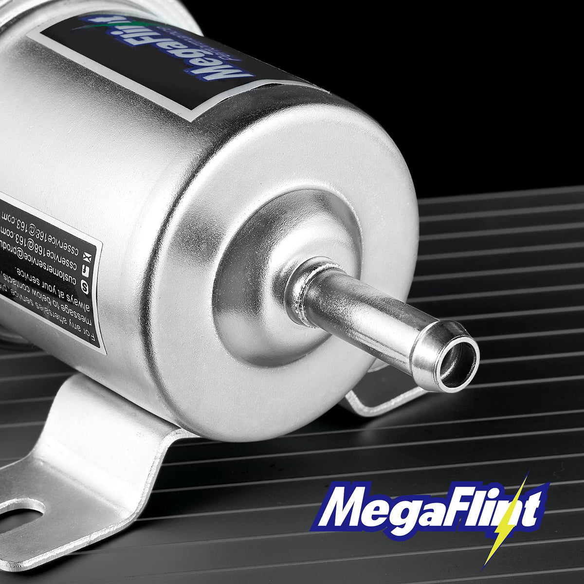 Megaflint pre-filter attached to pump highlighting debris protection and reduced clogs
