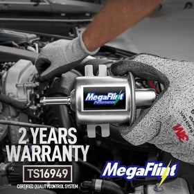 Megaflint pump beside ruler for size comparison showing compactness and easy fit