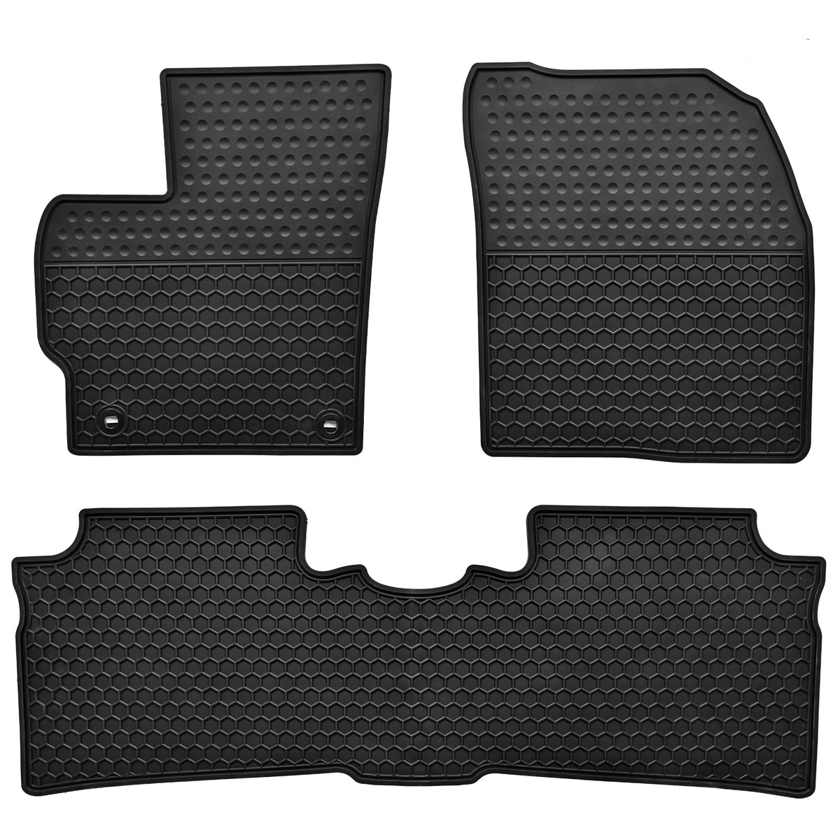 Megiteller front mats installed in Prius showing precise fit and protection
