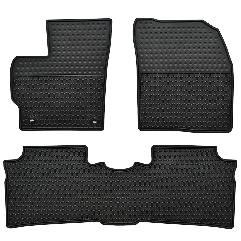 Megiteller front mats installed in Prius showing precise fit and protection