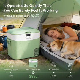 Megiu interior with removable basket holding food demonstrating organized storage benefit