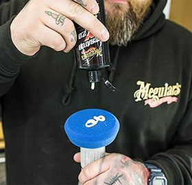 Meguiar's 4-inch scratch Eraser pad detail illustrating durable foam for controlled polishing