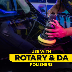 Meguiar's pad in hand to show scale and ergonomic handling benefit