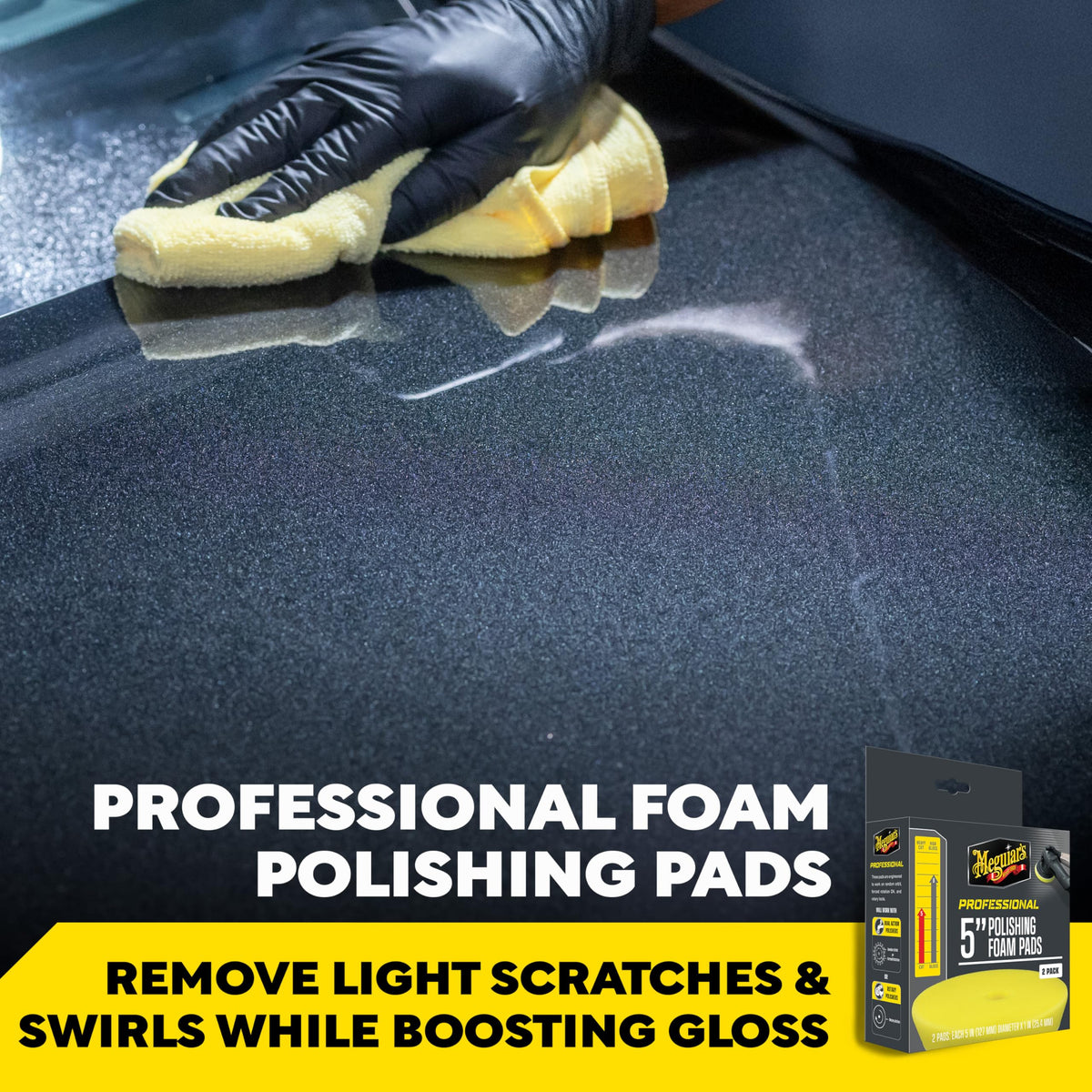 Meguiar's foam pad texture close-up illustrating even polish distribution
