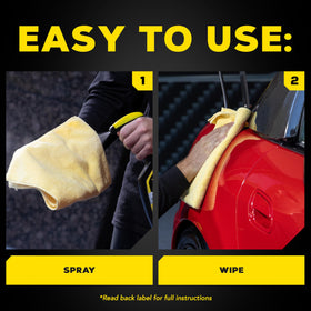 Meguiar's bottle staged with car showing instant show-car shine