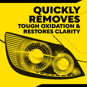 Meguiar's towelette applying ceramic shield to lens for long-lasting protection