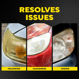 Meguiar's cleaning solution bottle detail showing formula for lifting oxidation