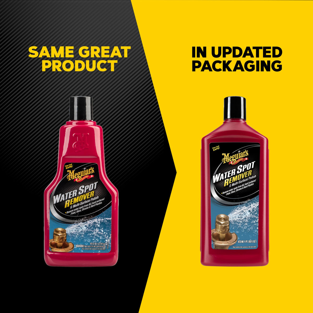 Meguiar's pouring product close-up demonstrating controlled application