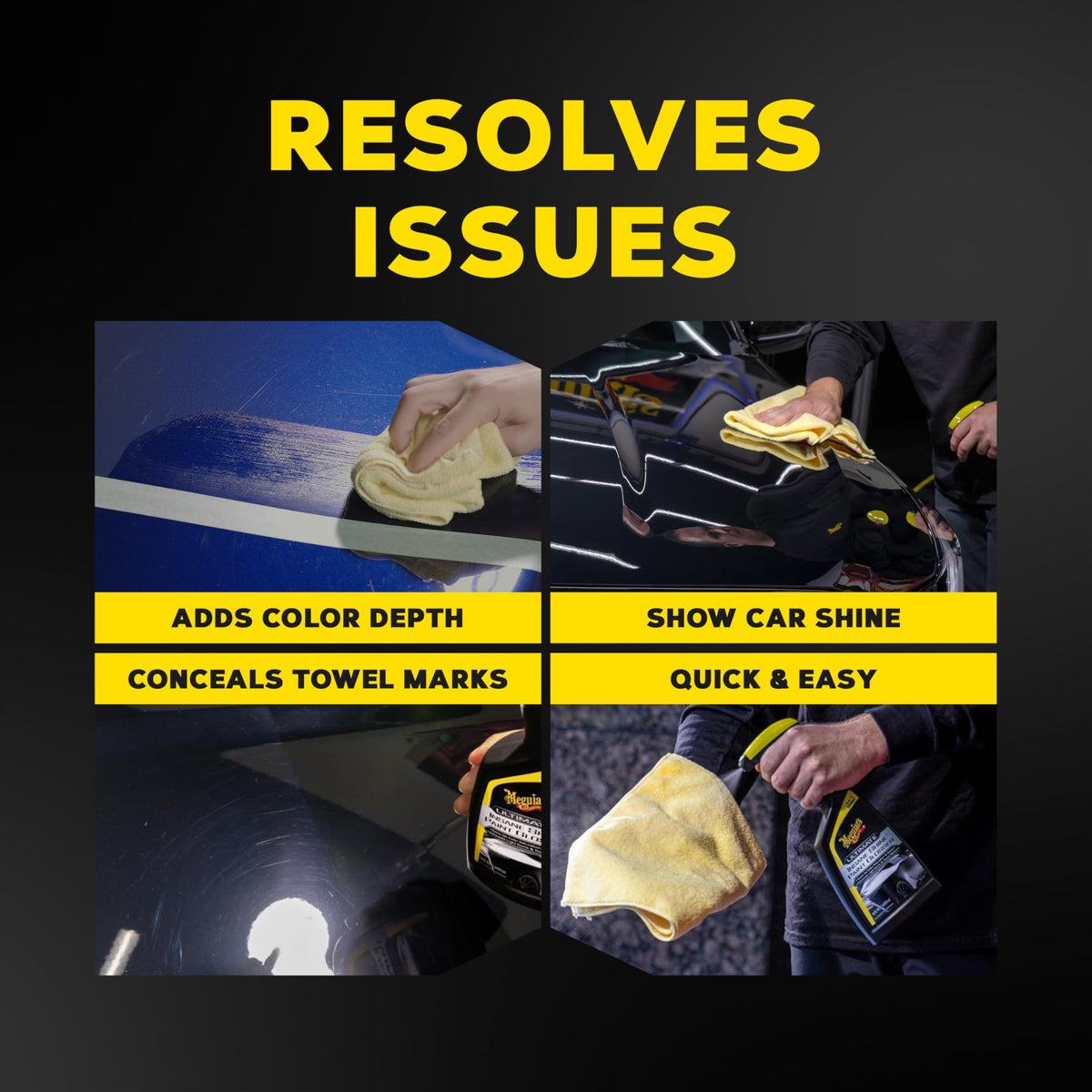 Meguiar's close-up of liquid sheen highlighting gloss enhancement