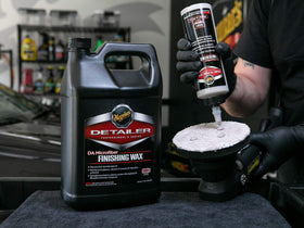 Meguiar's label close-up showing instructions and formulation for confident use