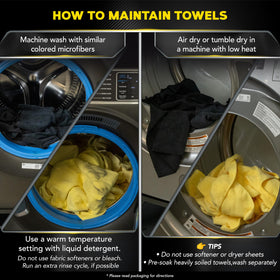Meguiar's towel edge close-up highlighting special edging to prevent swirls and marring