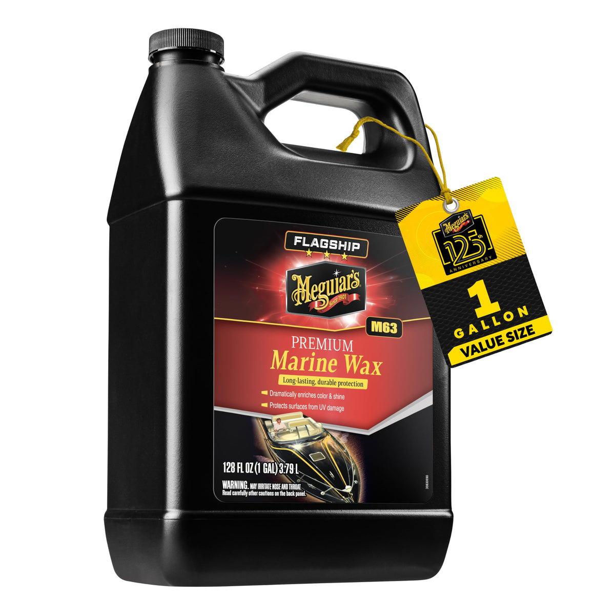Meguiar's front label on one‑gallon can showing product protection and deep gloss