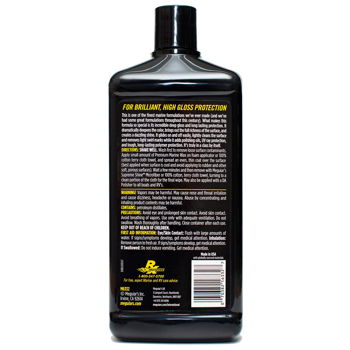 Meguiar's close-up sheen on gelcoat highlighting long-lasting protection