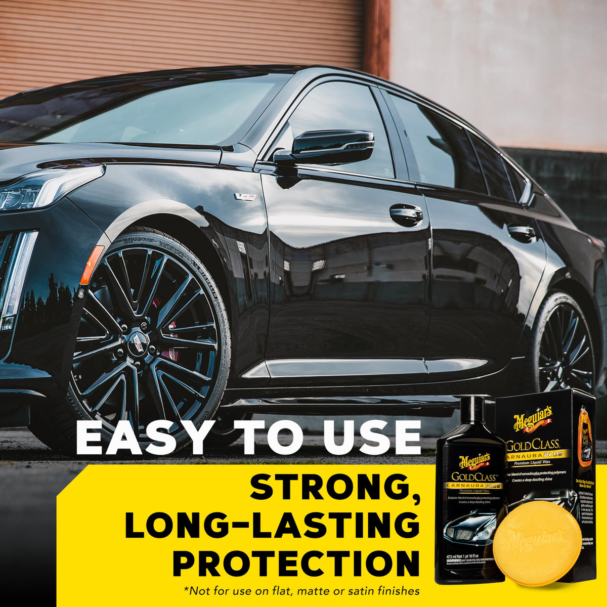 Meguiar's foam applicator detail showing soft pad for even, streak-free application