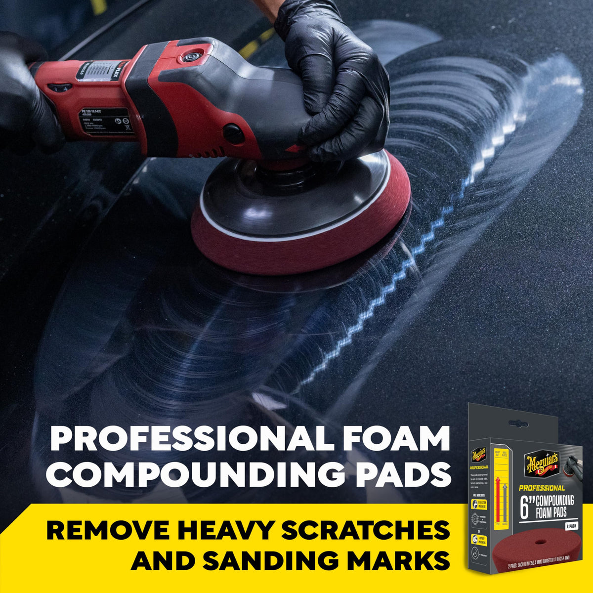 Meguiar's foam texture close-up highlighting aggressive cells for efficient cutting